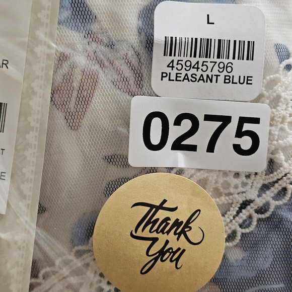 Festival Women's Skirt Size Large Fits 12/14 Midi Blue White Lace Floral New 275 - Picture 11 of 11